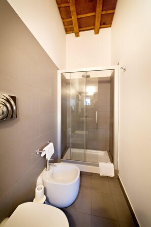 Bathtub, free toiletries, hair dryer, towels