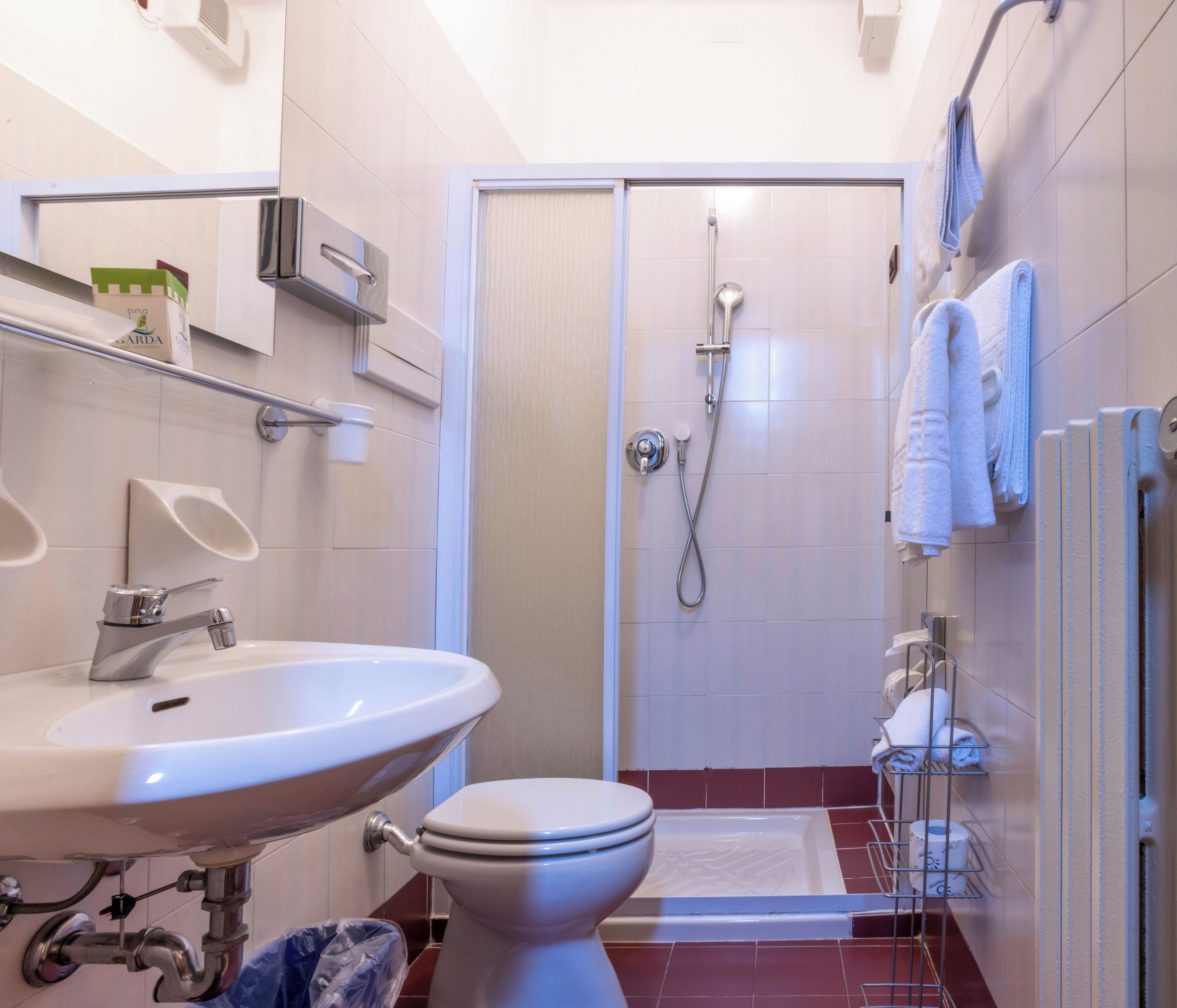 shower, free toiletries, hair dryer, bidet