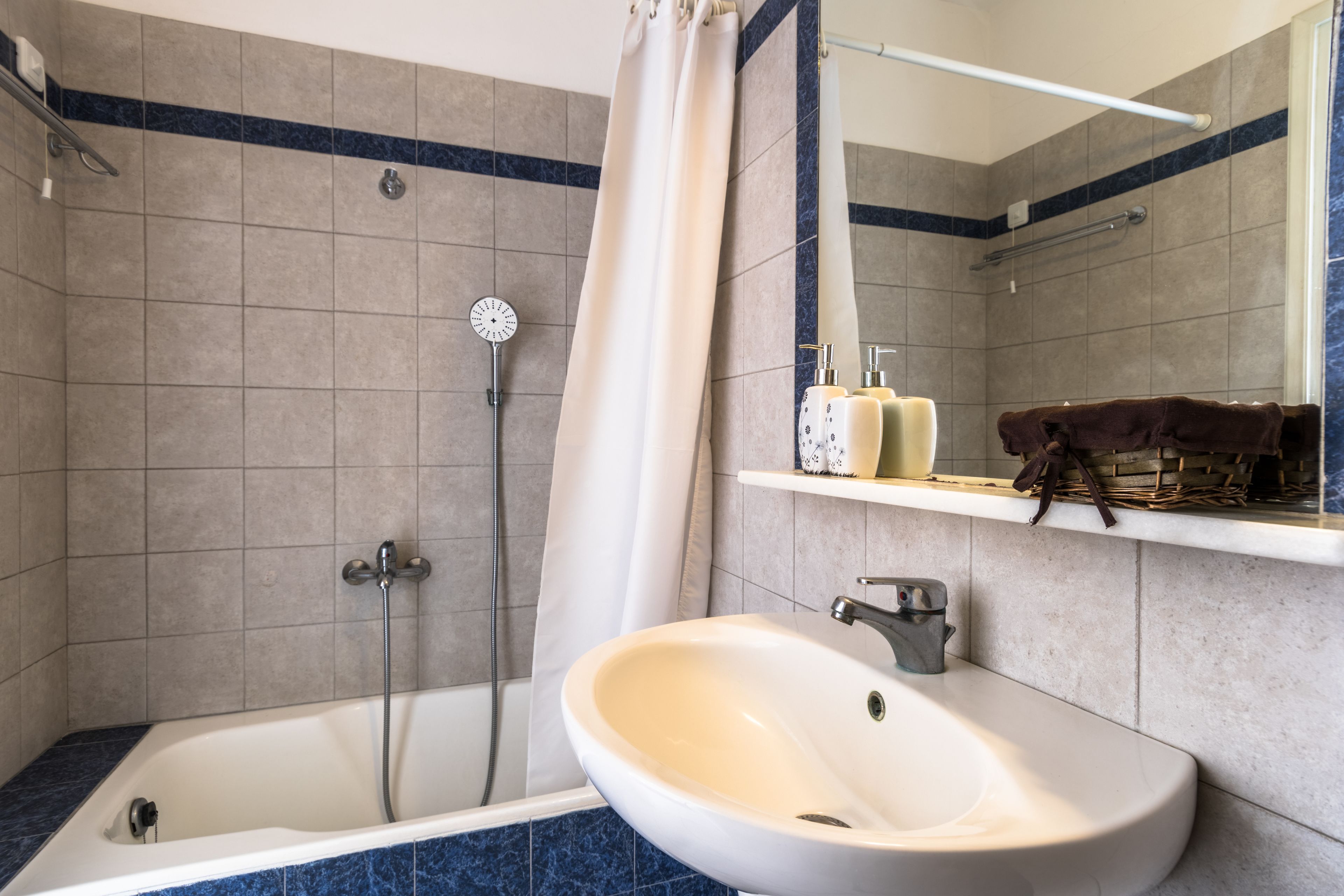 free toiletries, hair dryer, towels, shampoo