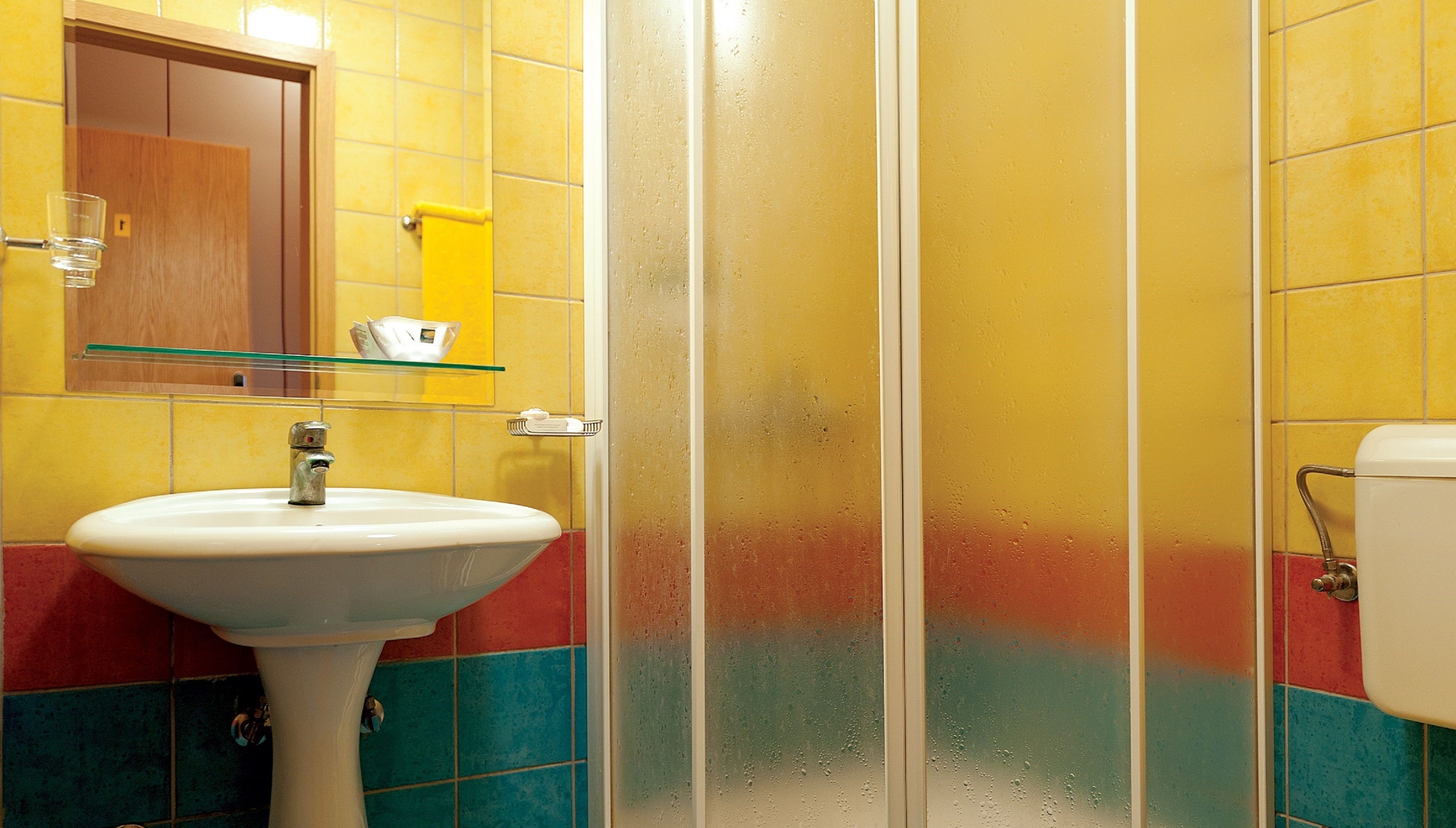 hair dryer, slippers, towels