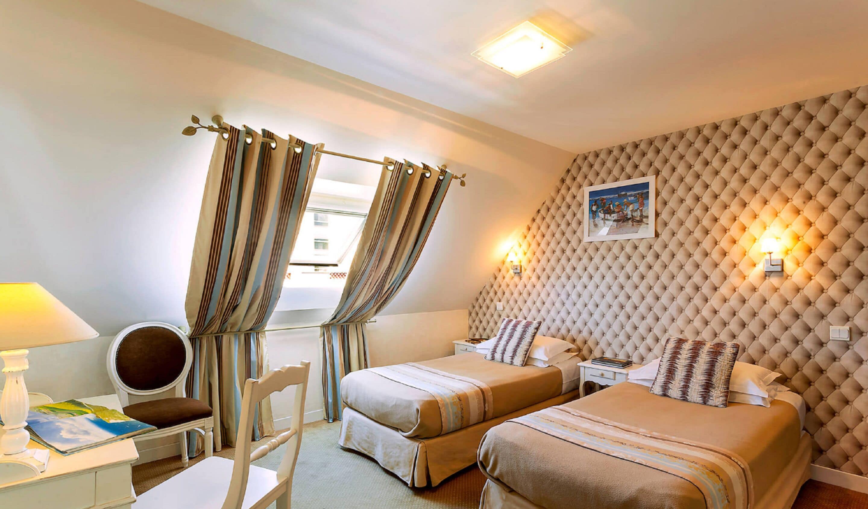 twin room | select comfort beds, desk, soundproofing, free wifi