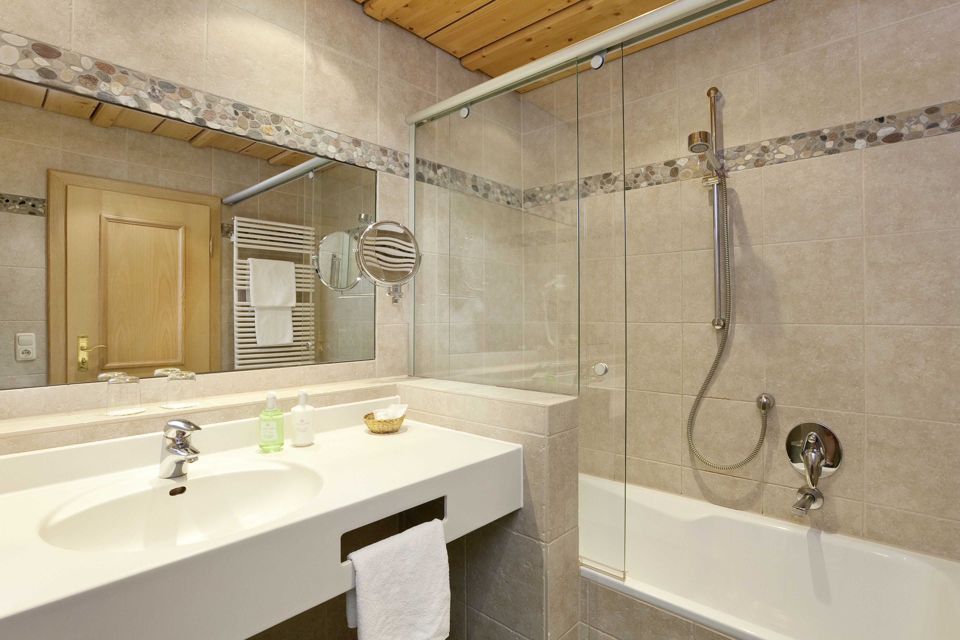 free toiletries, hair dryer, towels, soap