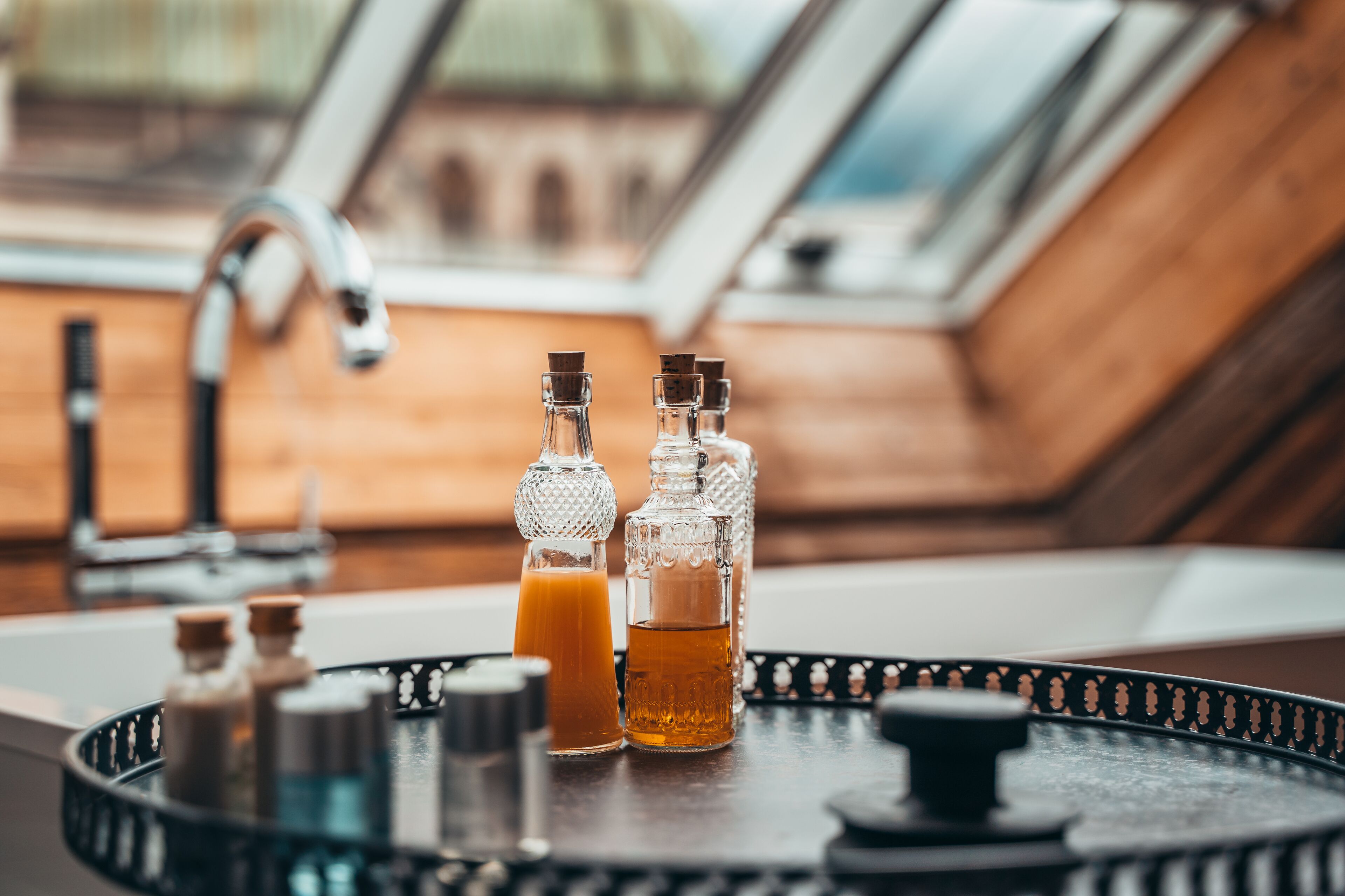 free toiletries, hair dryer, slippers, towels