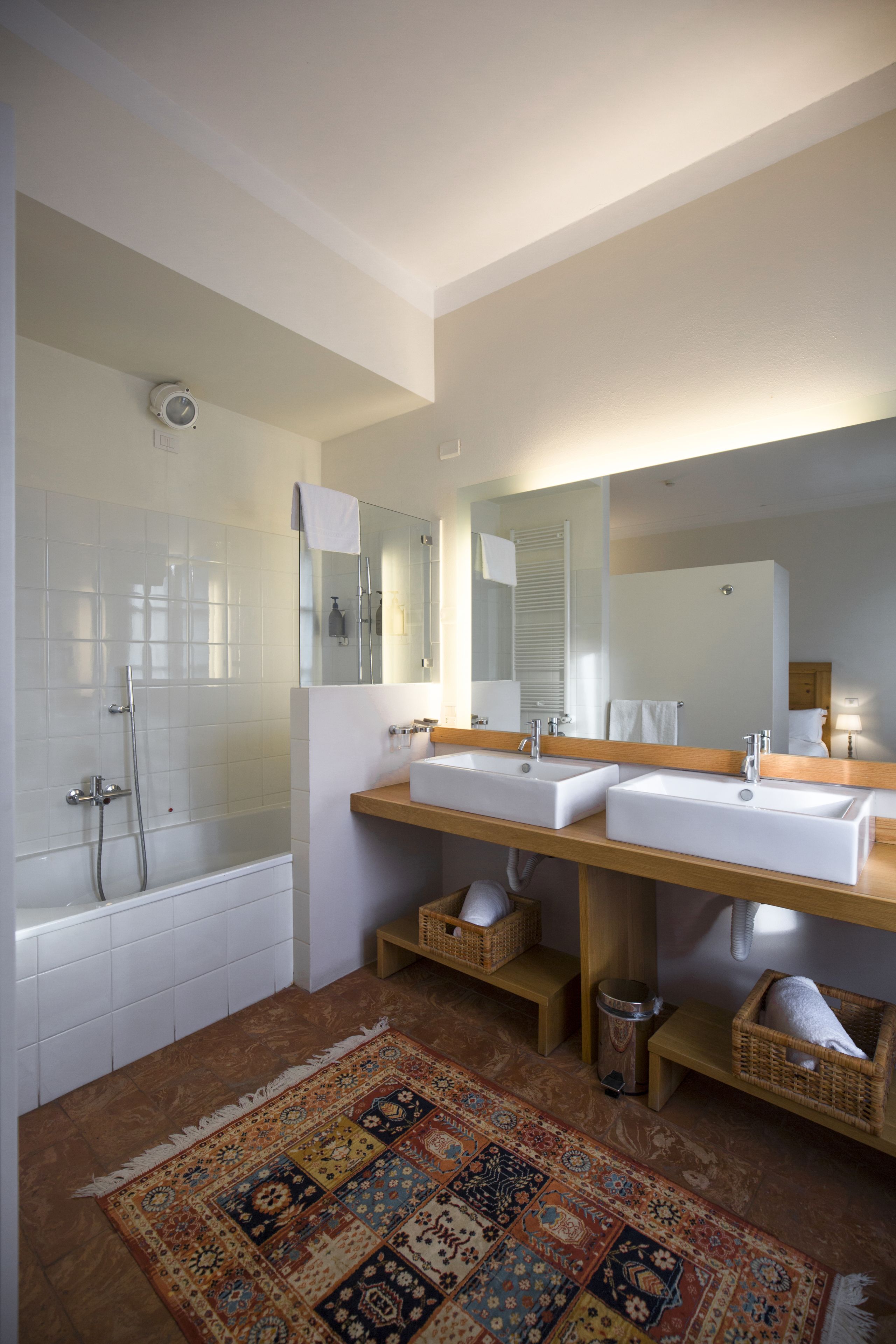 rainfall showerhead, designer toiletries, hair dryer, bidet