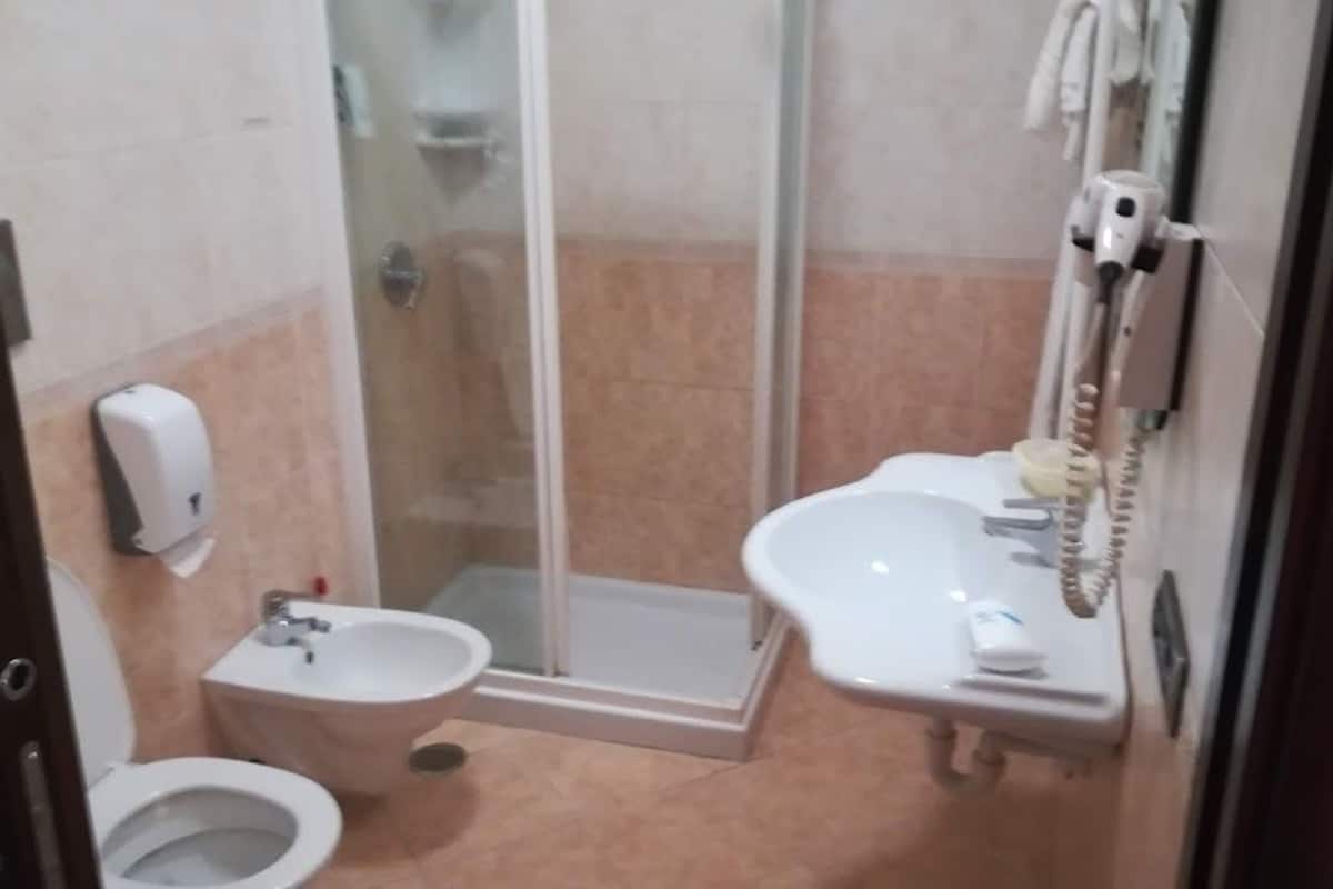 deep-soaking bathtub, free toiletries, hair dryer, bidet