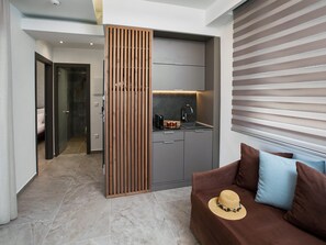 Classic Suite | Living area | Flat-screen TV, DVD player, offices - Sun Residence (Kassandra)