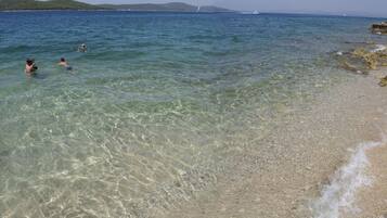 Private beach, sun-loungers, beach umbrellas, beach towels