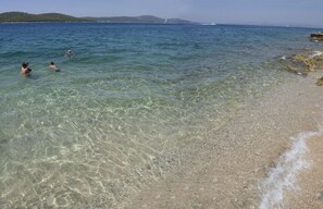 Private beach, sun-loungers, beach umbrellas, beach towels