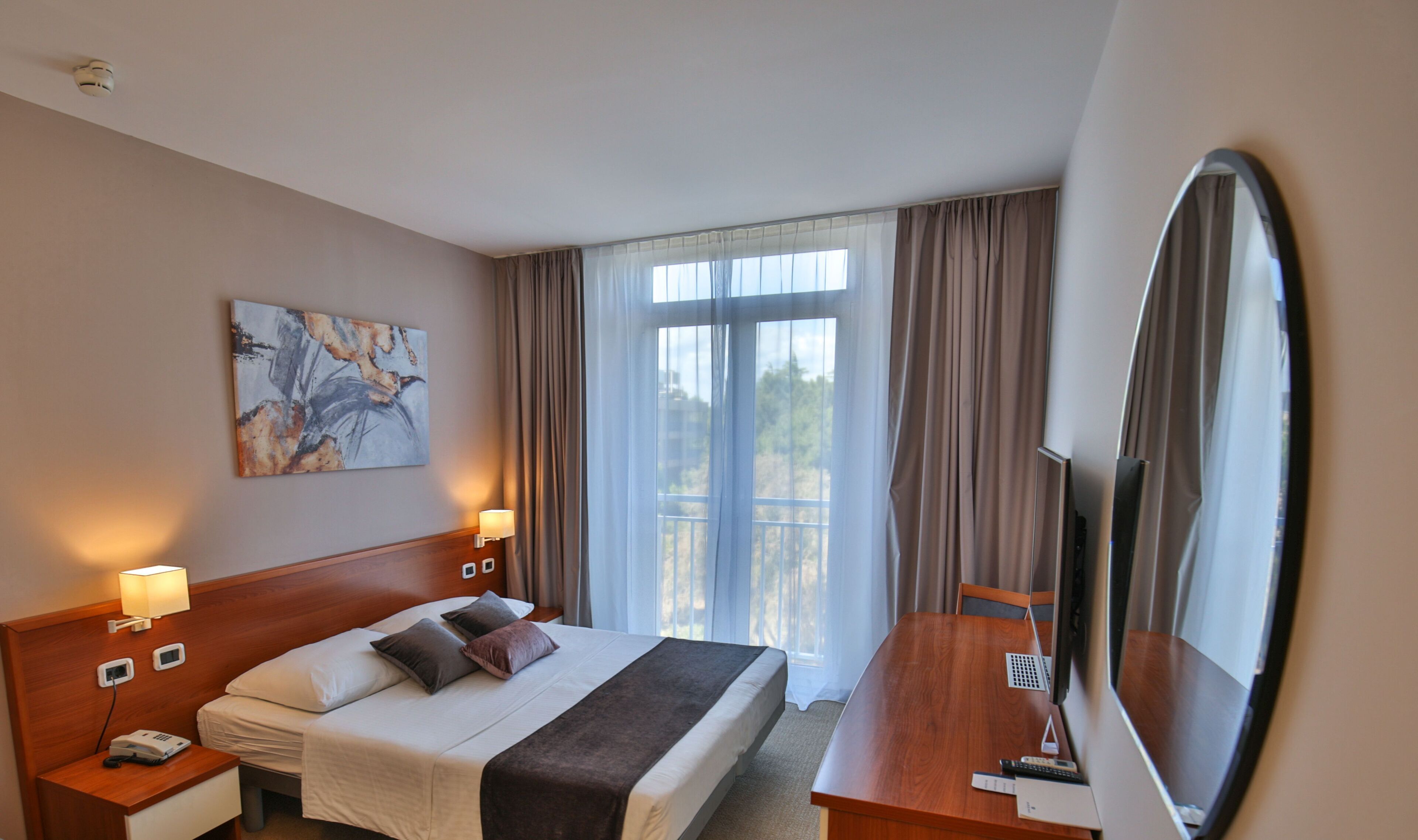 In-room safe, desk, laptop workspace, blackout curtains