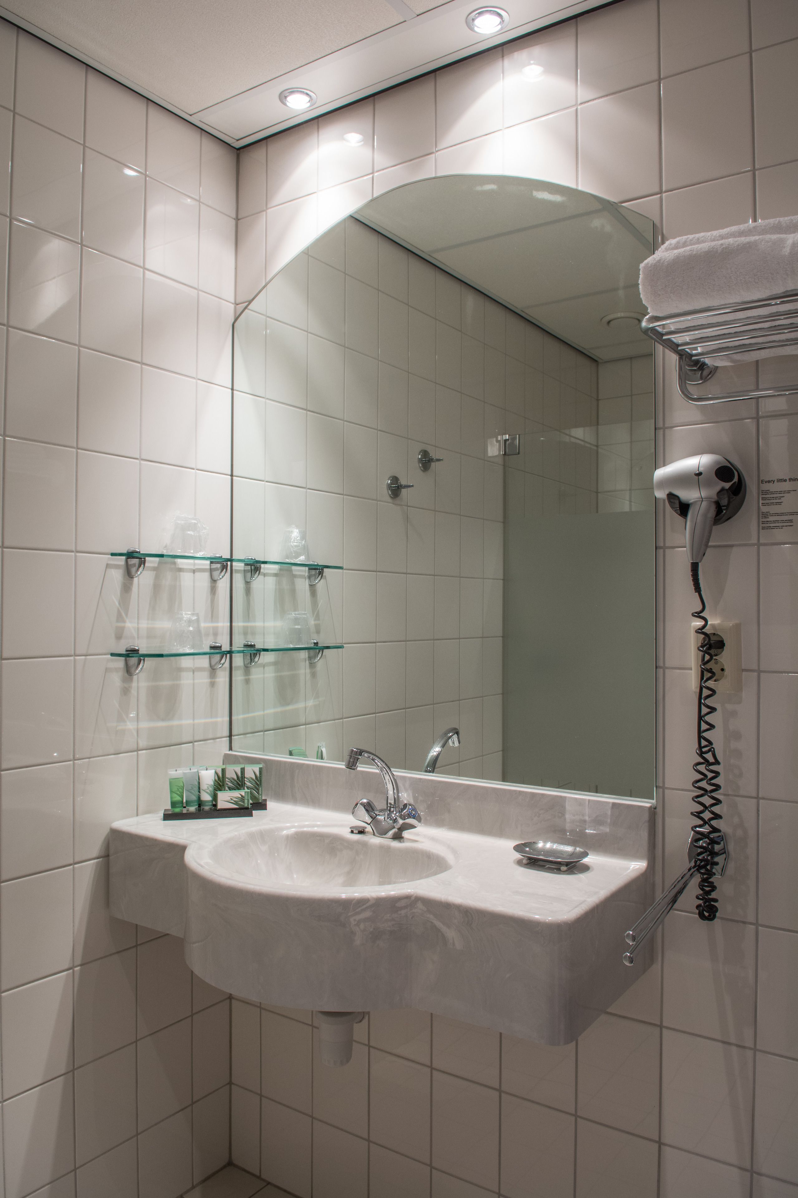 standard double room (shower) | bathroom | hair dryer, towels
