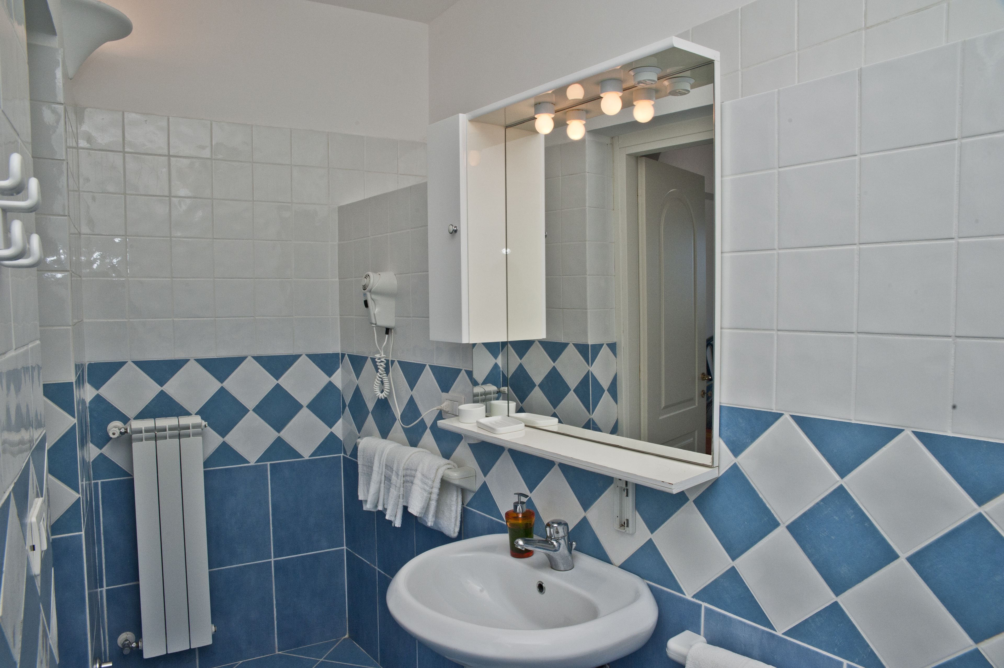 double room single use, sea view | bathroom | shower, hair dryer, towels