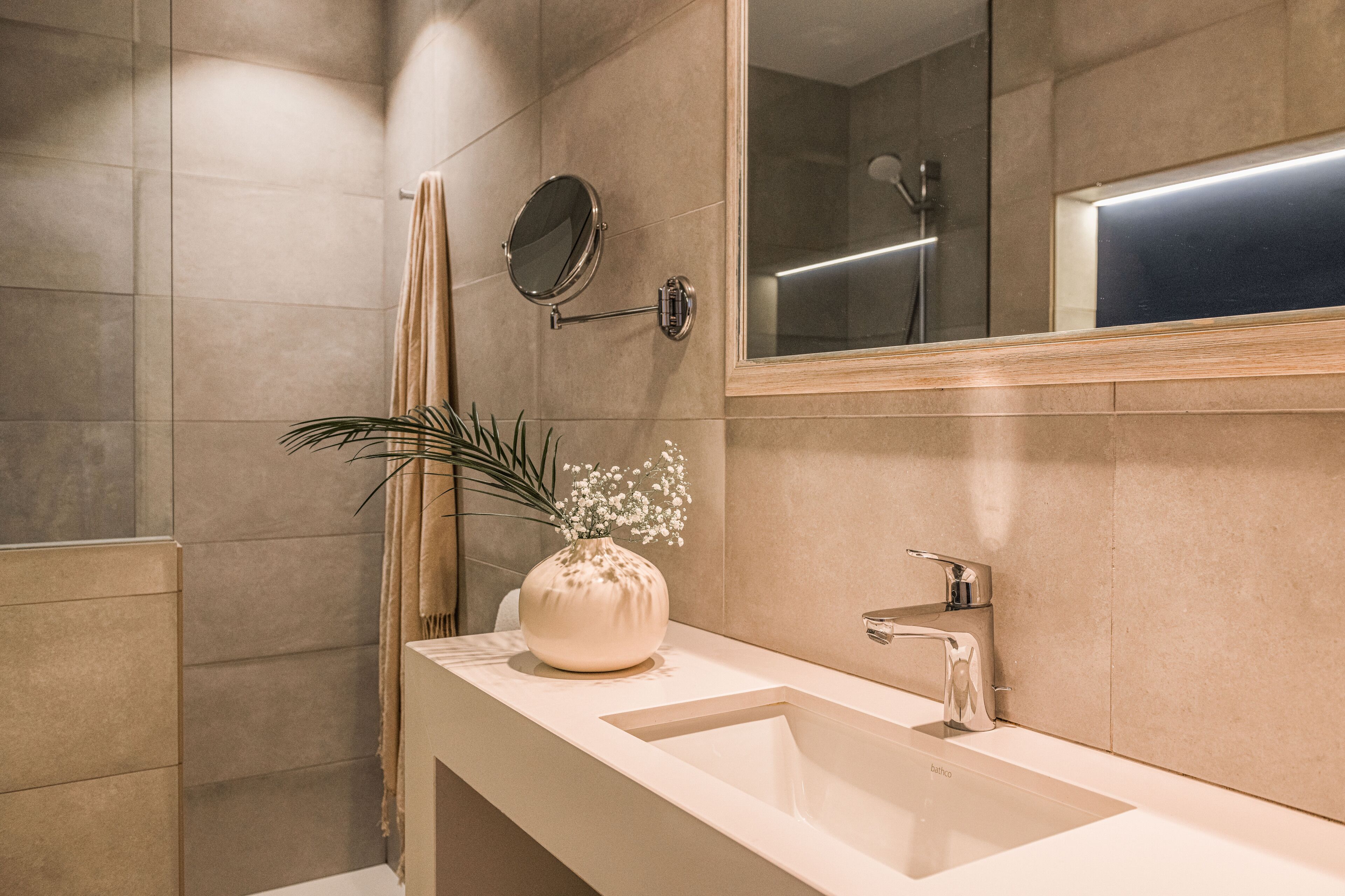 double room, terrace, sea view | bathroom sink