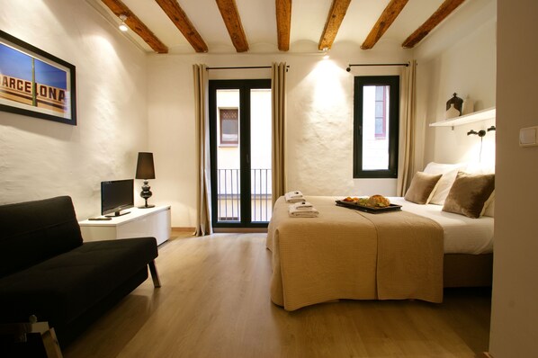 Studio | In-room safe, iron/ironing board, cribs/infant beds, free rollaway beds - Borne Down Town Apartments (Barcelona)