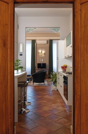 Leilighet – deluxe, 2 soverom, 2 bad | Eget kjøkken | Kjøleskap, mikrobølgeovn, ovn og kokeplater