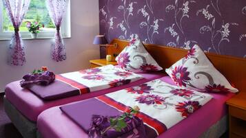 Premium bedding, individually decorated, individually furnished