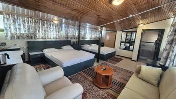 Panoramic Quadruple Room, Multiple Beds, Terrace, Poolside | Egyptian cotton sheets, premium bedding, minibar, in-room safe