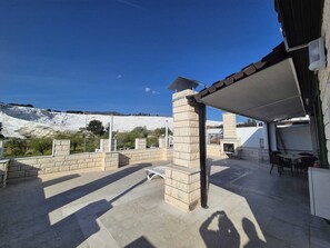 Panoramic Quadruple Room, Multiple Beds, Terrace, Poolside | Terrace/patio