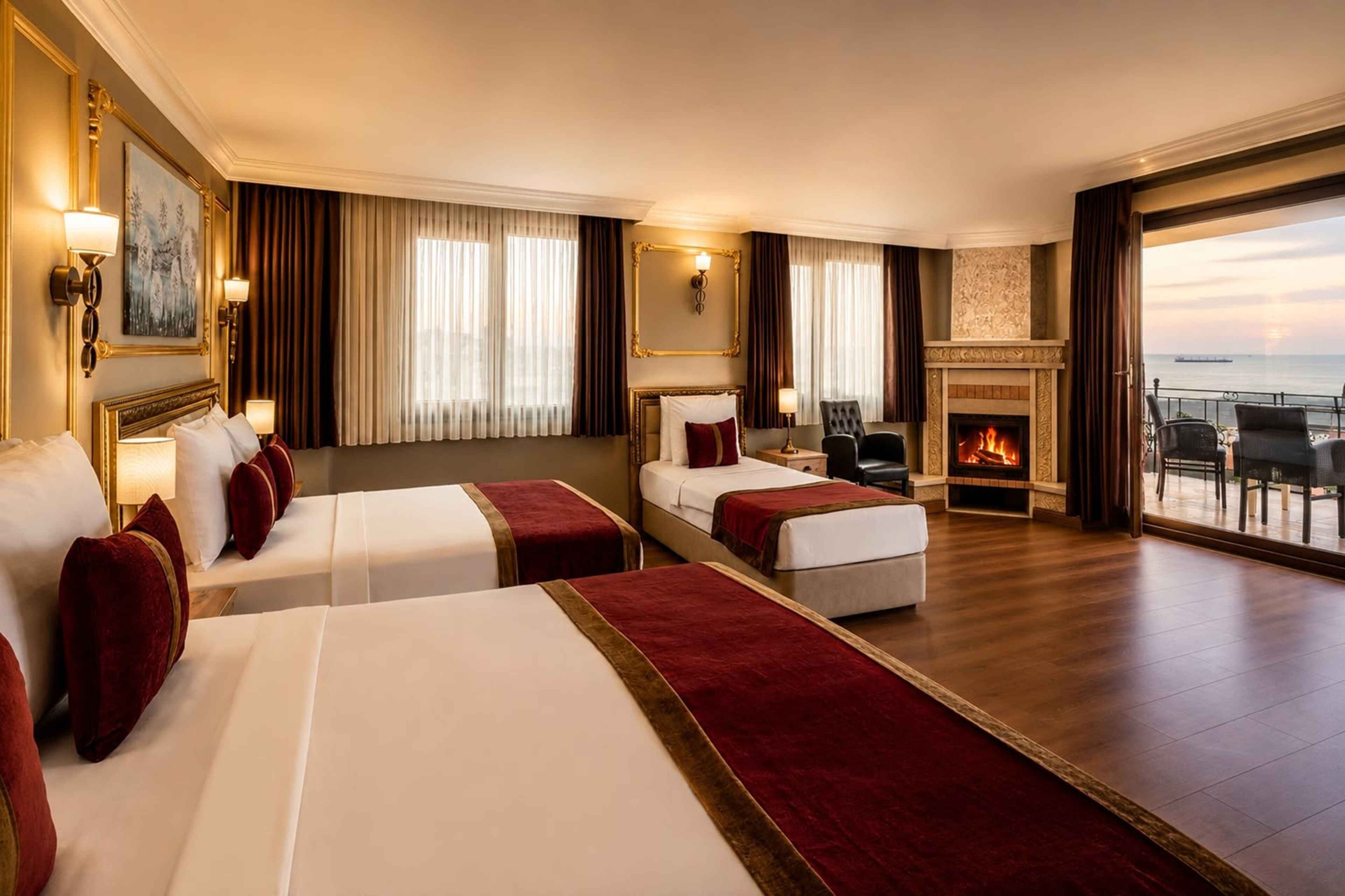 Ropa de cama de alta calidad y minibar 