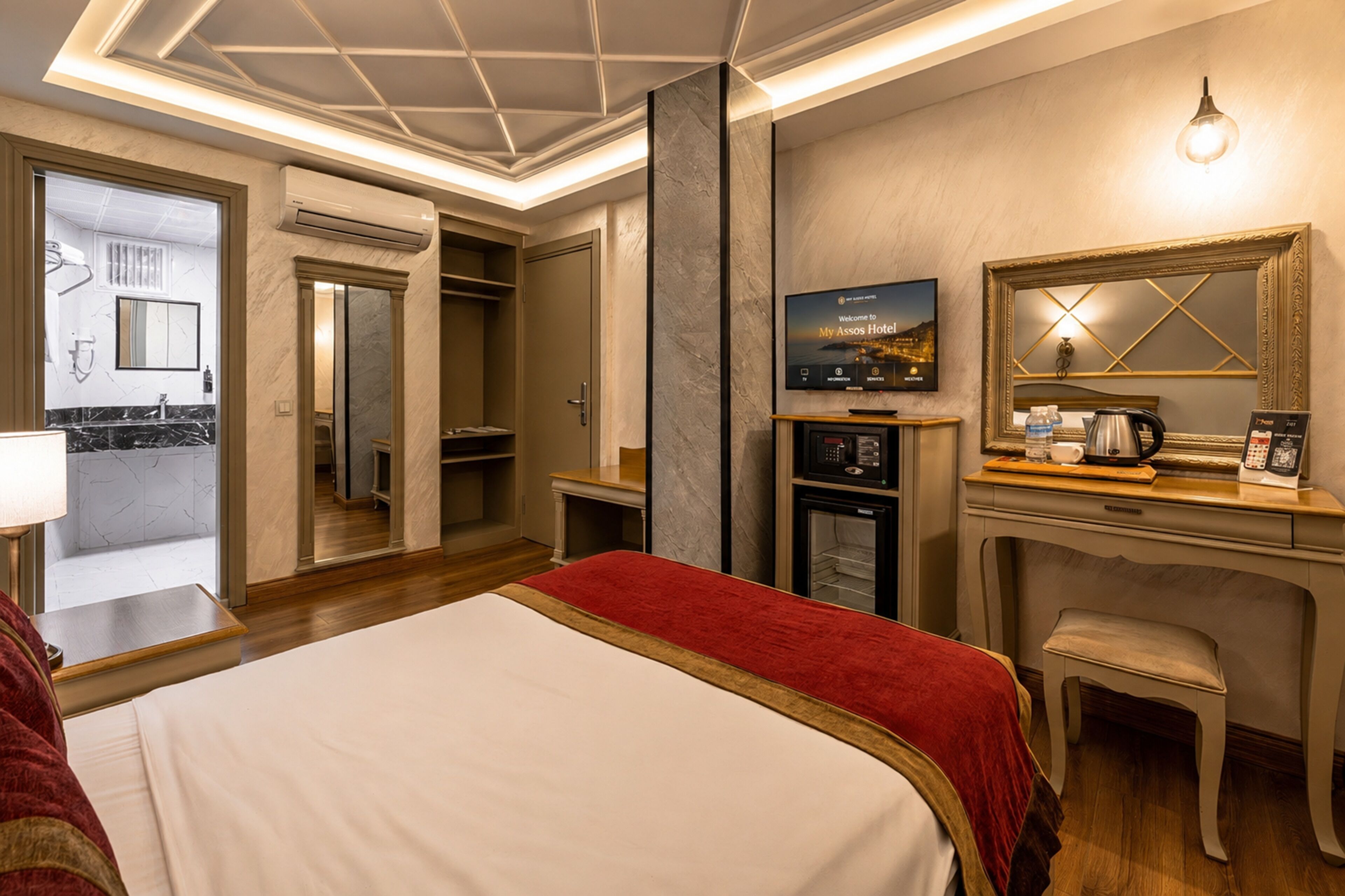 Ropa de cama de alta calidad y minibar 
