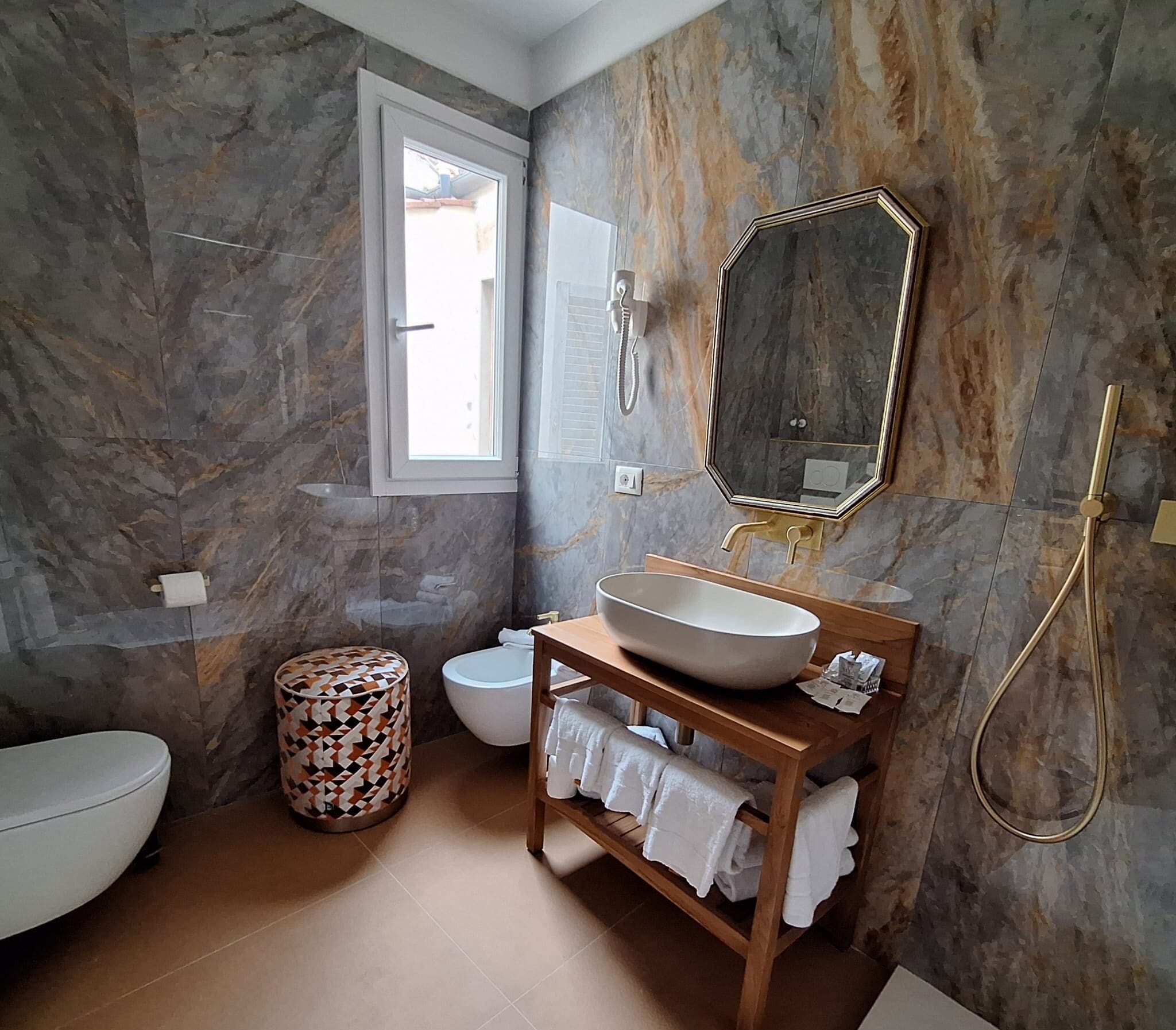 new triple room ( stair access only) | bathroom | rainfall showerhead, free toiletries, hair dryer, towels