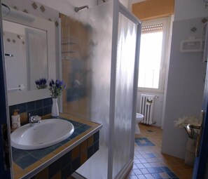 大花洒淋浴喷头、免费洗浴用品、吹风机、坐浴桶