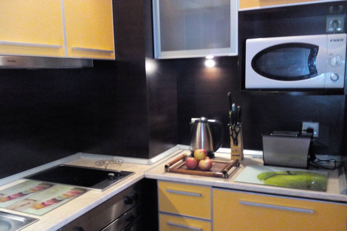 Luxury Apartment | Private kitchenette | Fridge, microwave, electric kettle, eco-friendly cleaning products