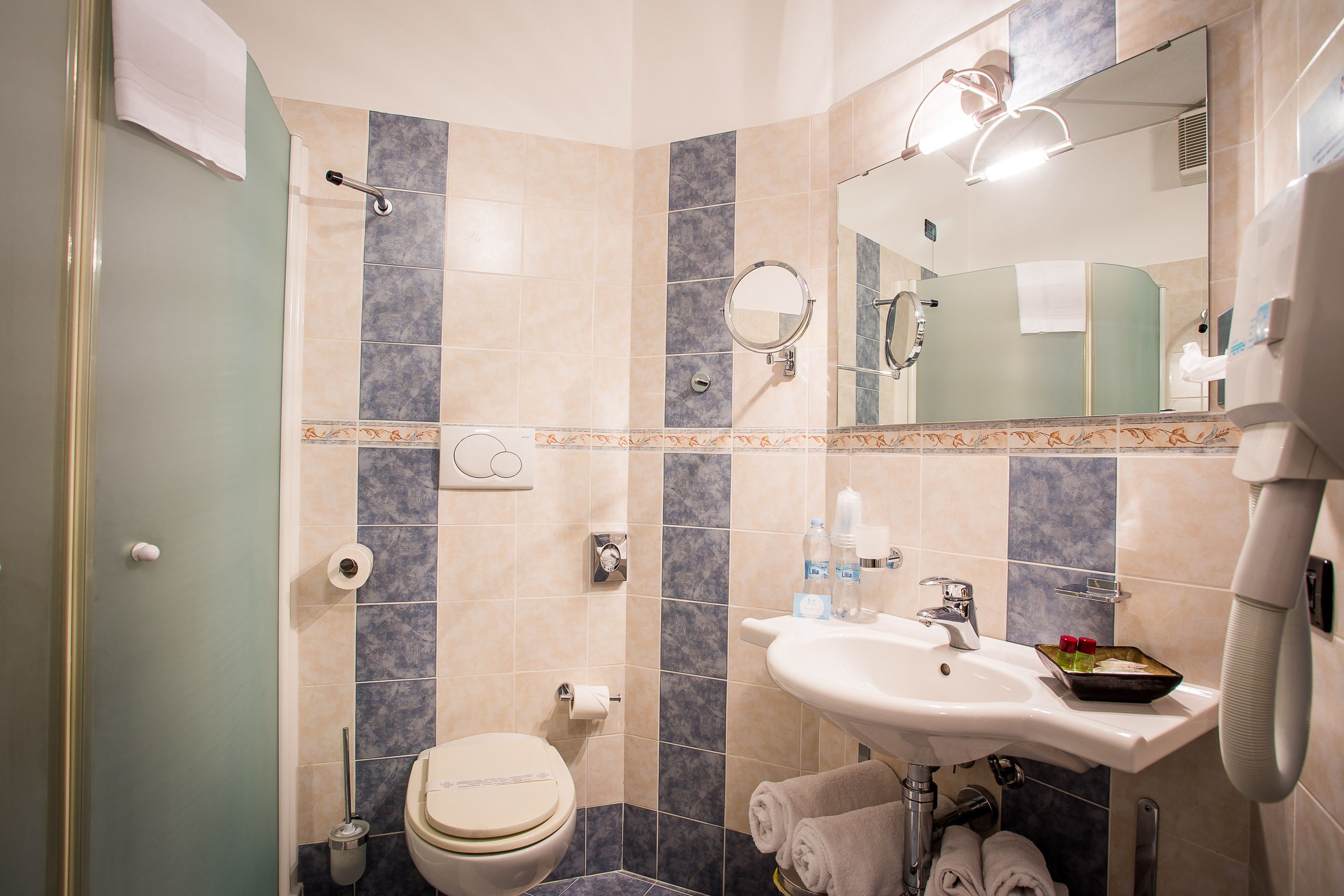 junior suite | bathroom | shower, rainfall showerhead, free toiletries, hair dryer