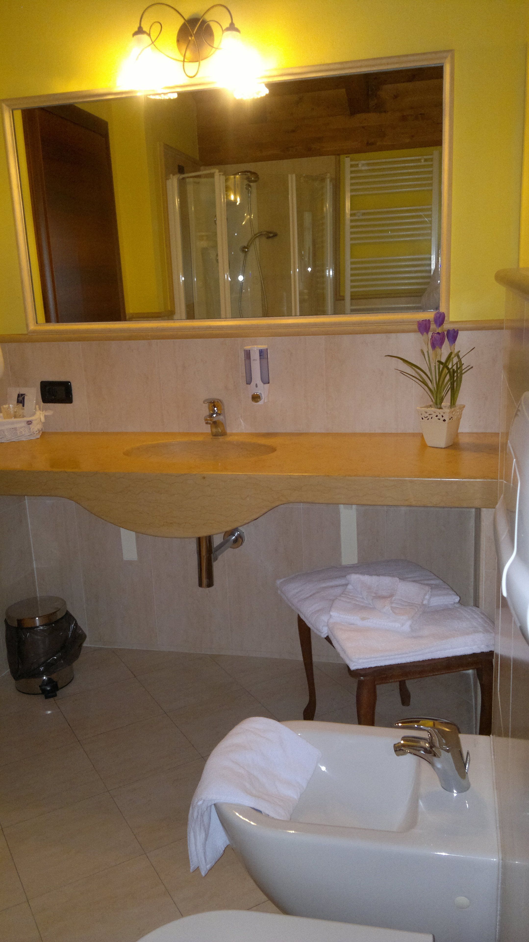 shower, free toiletries, towels