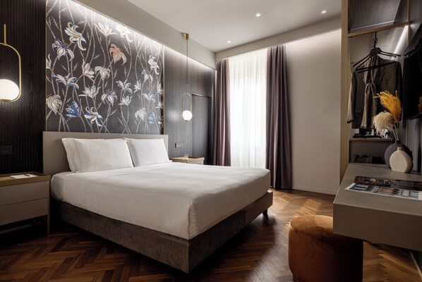 Camera Superior Deluxe con letto matrimoniale o 2 letti singoli. | Italiaanse Frette-lakens, luxe beddengoed, een minibar