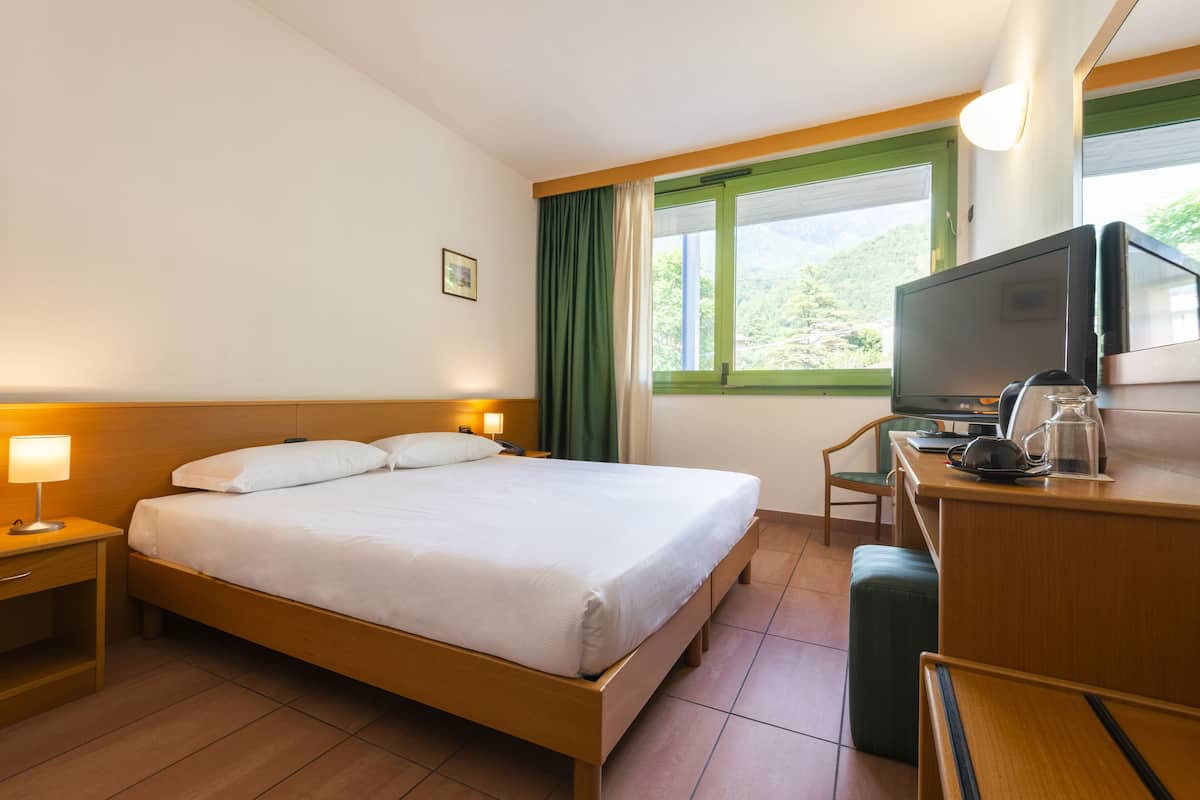 Habitación doble estándar | Minibar, caja de seguridad en la habitación y escritorio