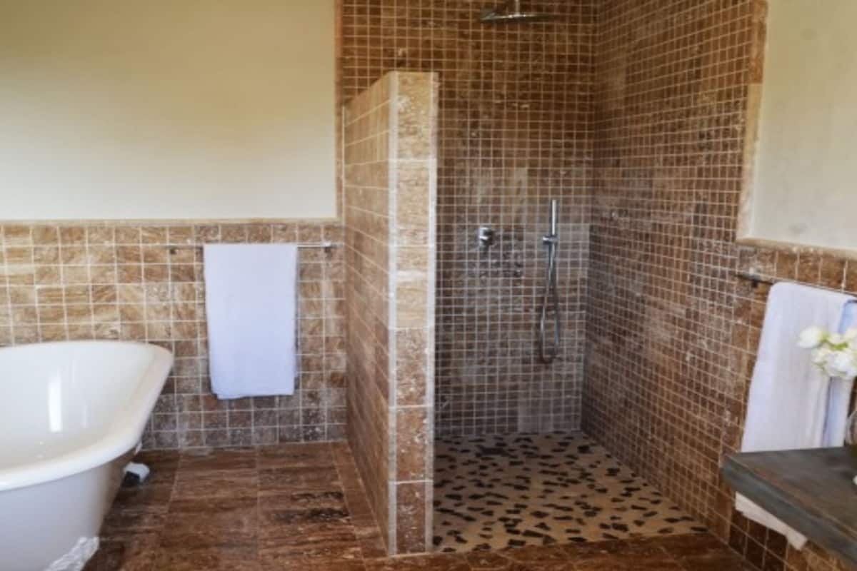 panoramic double room, 1 king bed | bathroom | shower, rainfall showerhead, free toiletries, hair dryer