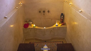 Turkish bath, body scrubs, facials, 1 treatment room