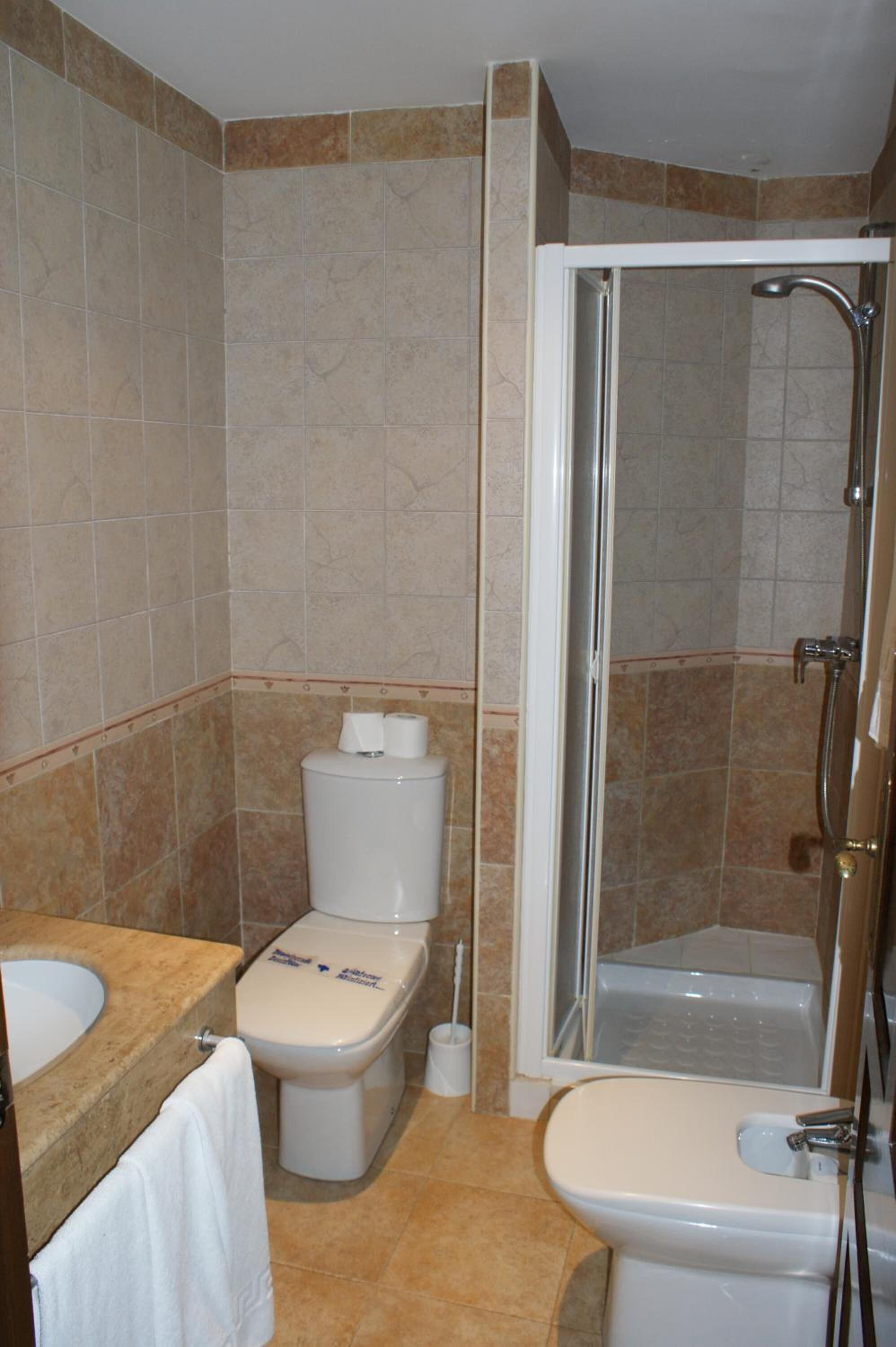 free toiletries, hair dryer, towels