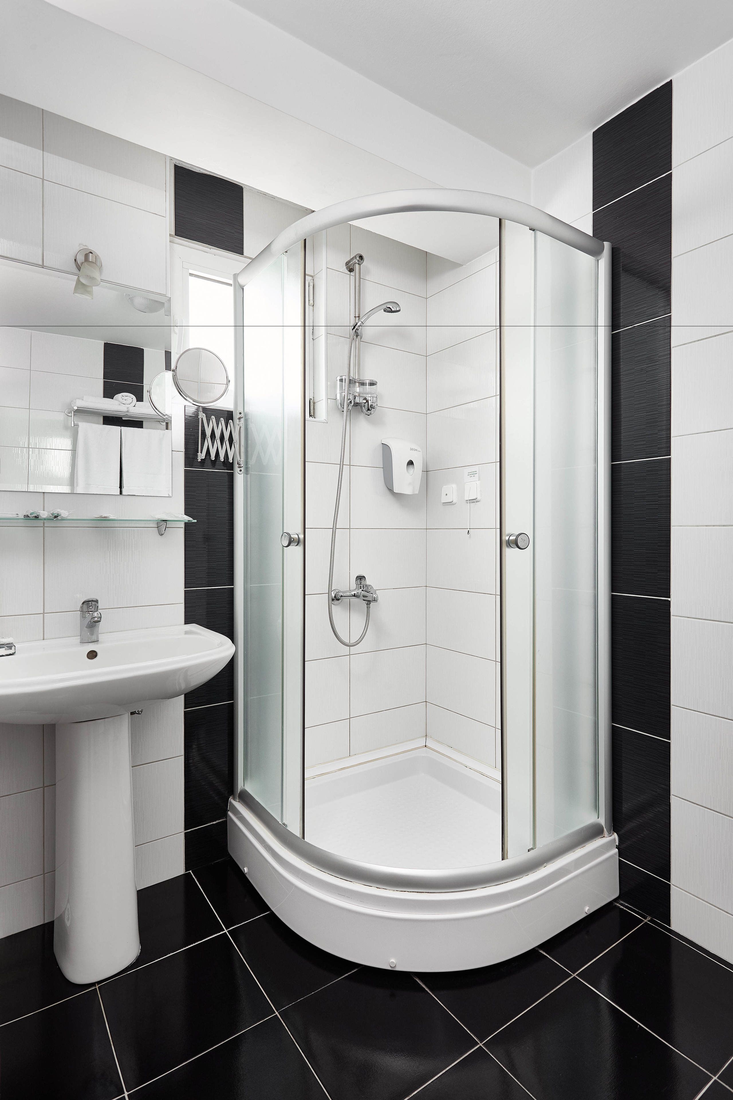 shower, free toiletries, hair dryer, slippers