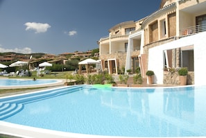 Indoor pool, outdoor pool, open 9:00 AM to 7:00 PM, sun loungers