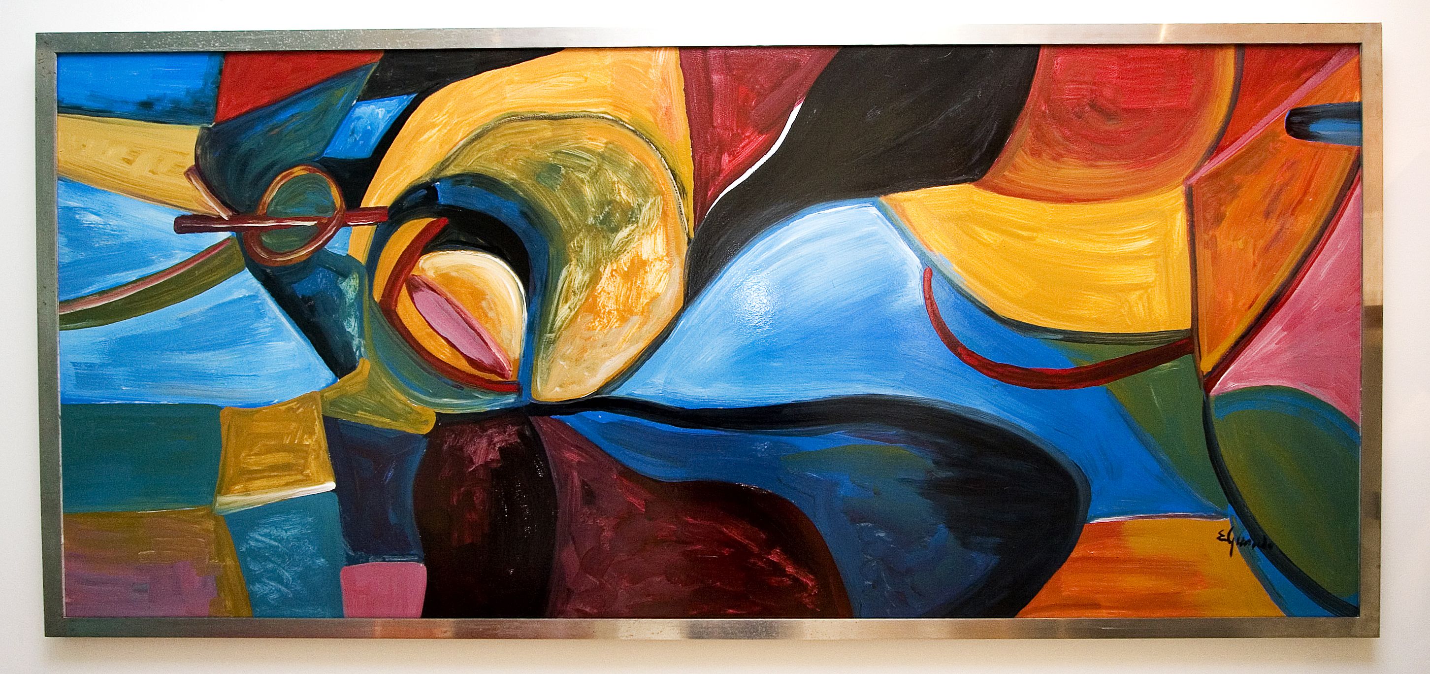 A colorful abstract painting.