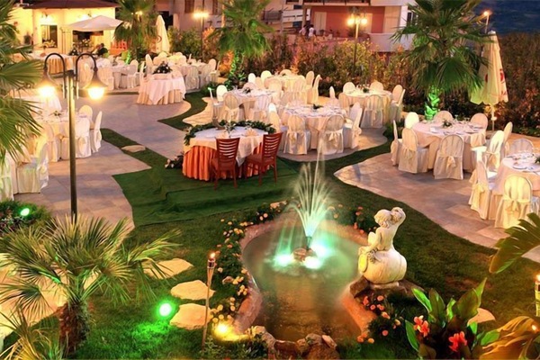 Outdoor banquet area