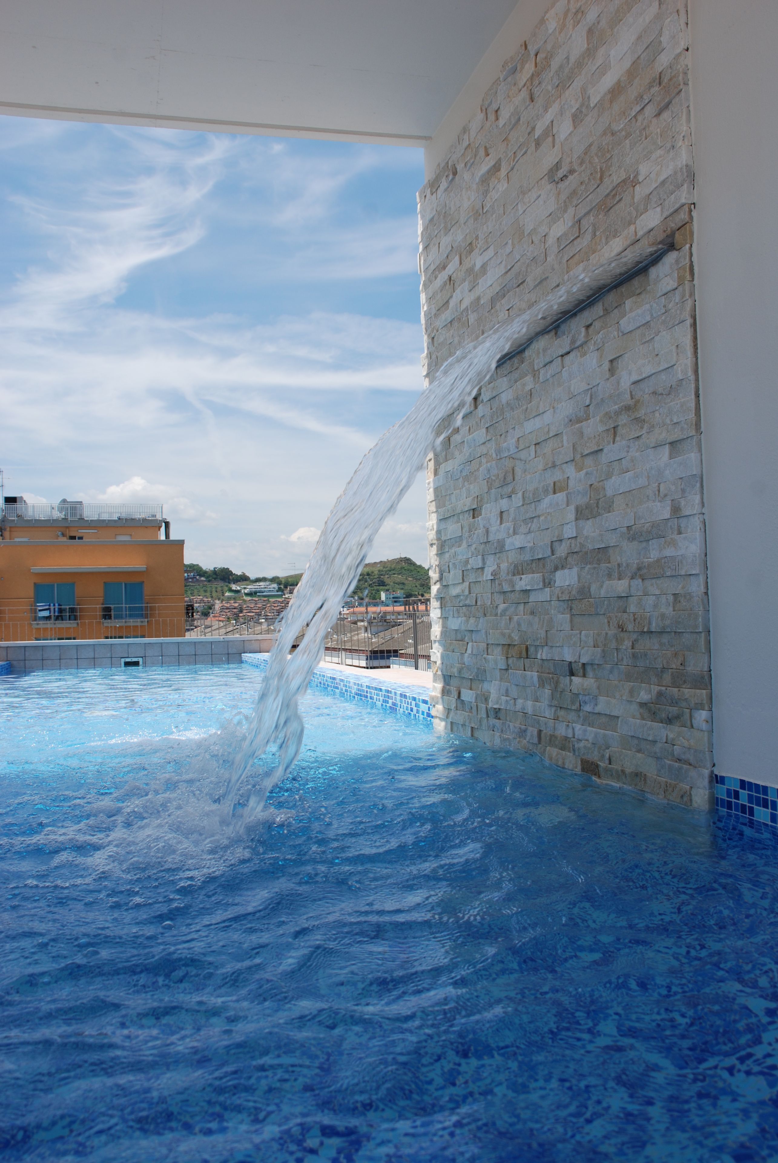 Seasonal outdoor pool, sun loungers