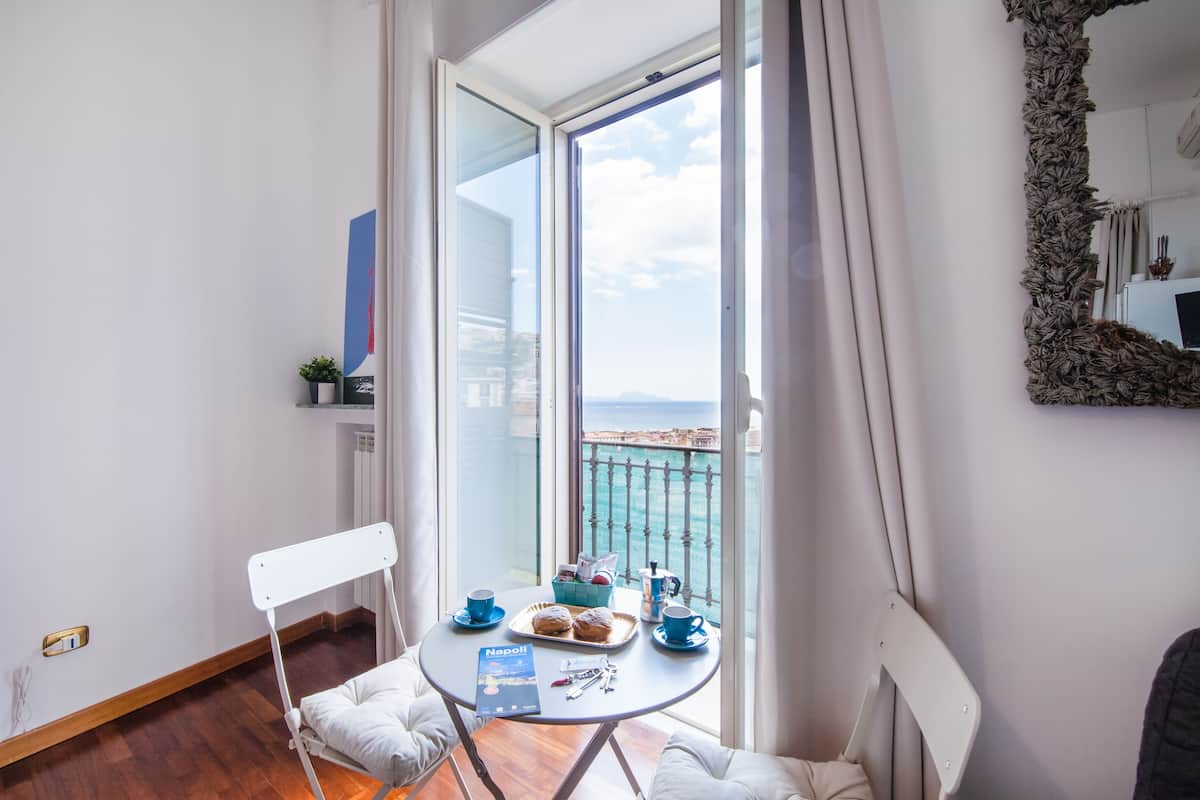 Panoramic-Dreibettzimmer, Mehrere Betten, Balkon, Meerblick | Blick vom Balkon