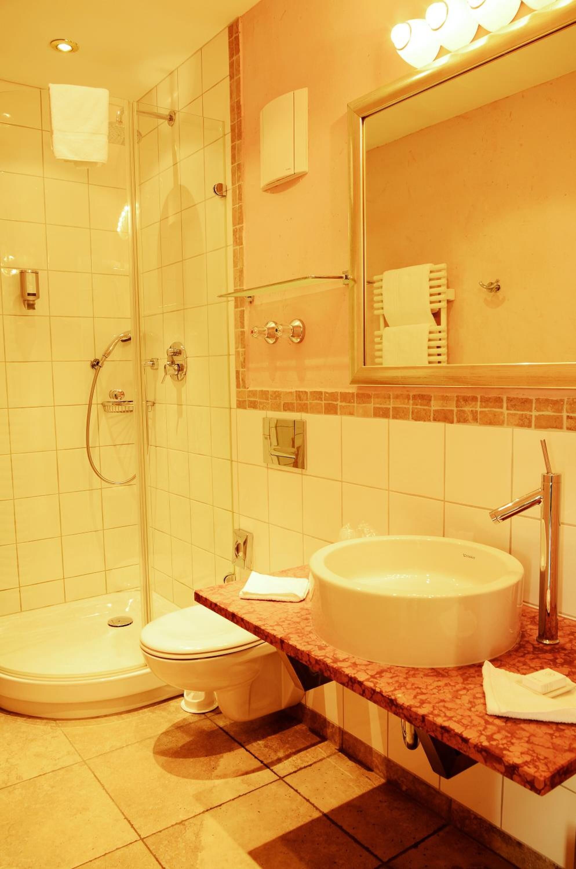 hair dryer, bathrobes, towels