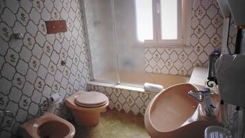 Shower, free toiletries, hair dryer, bidet
