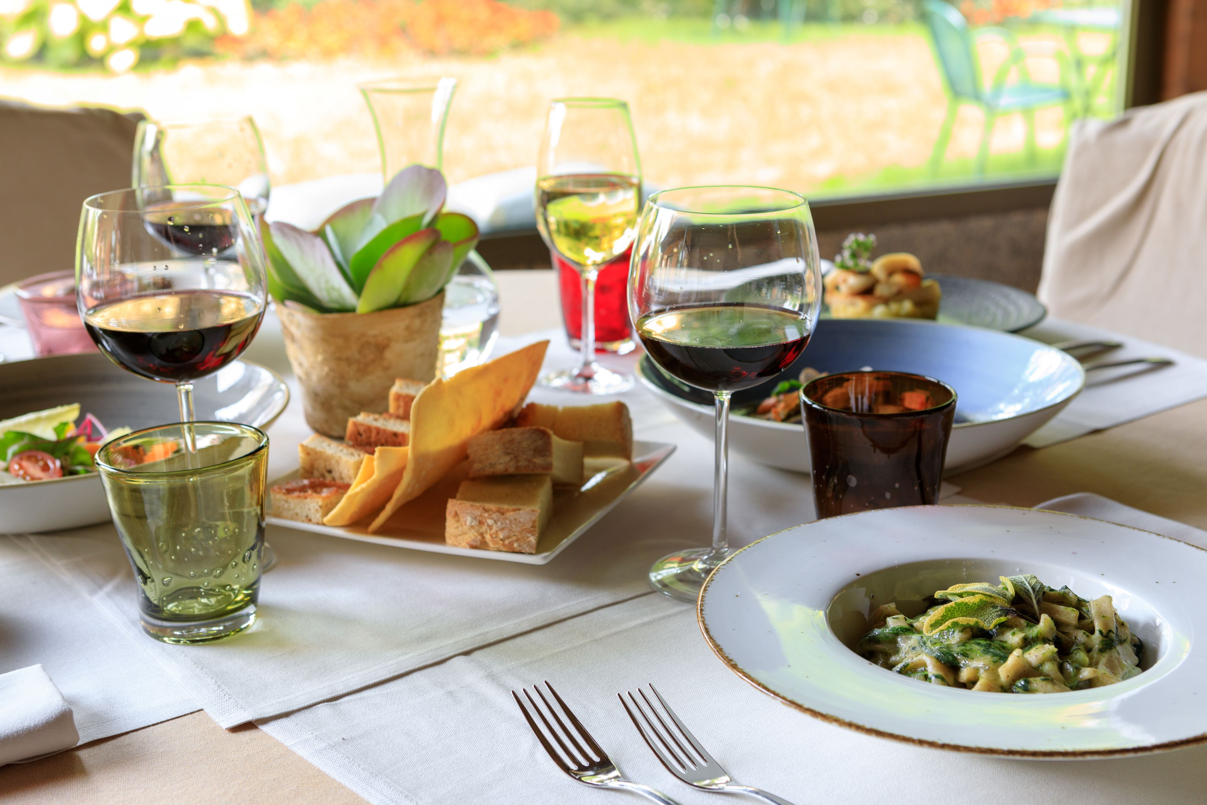 breakfast, lunch, dinner served; italian cuisine