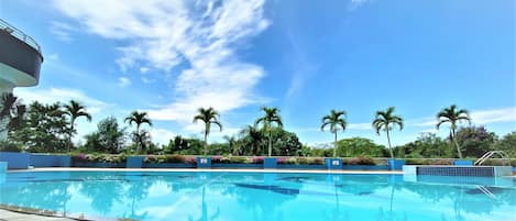 Indoor pool, outdoor pool, open 7:00 AM to 6:30 PM, sun loungers