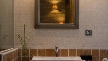 Hair dryer, bathrobes, towels