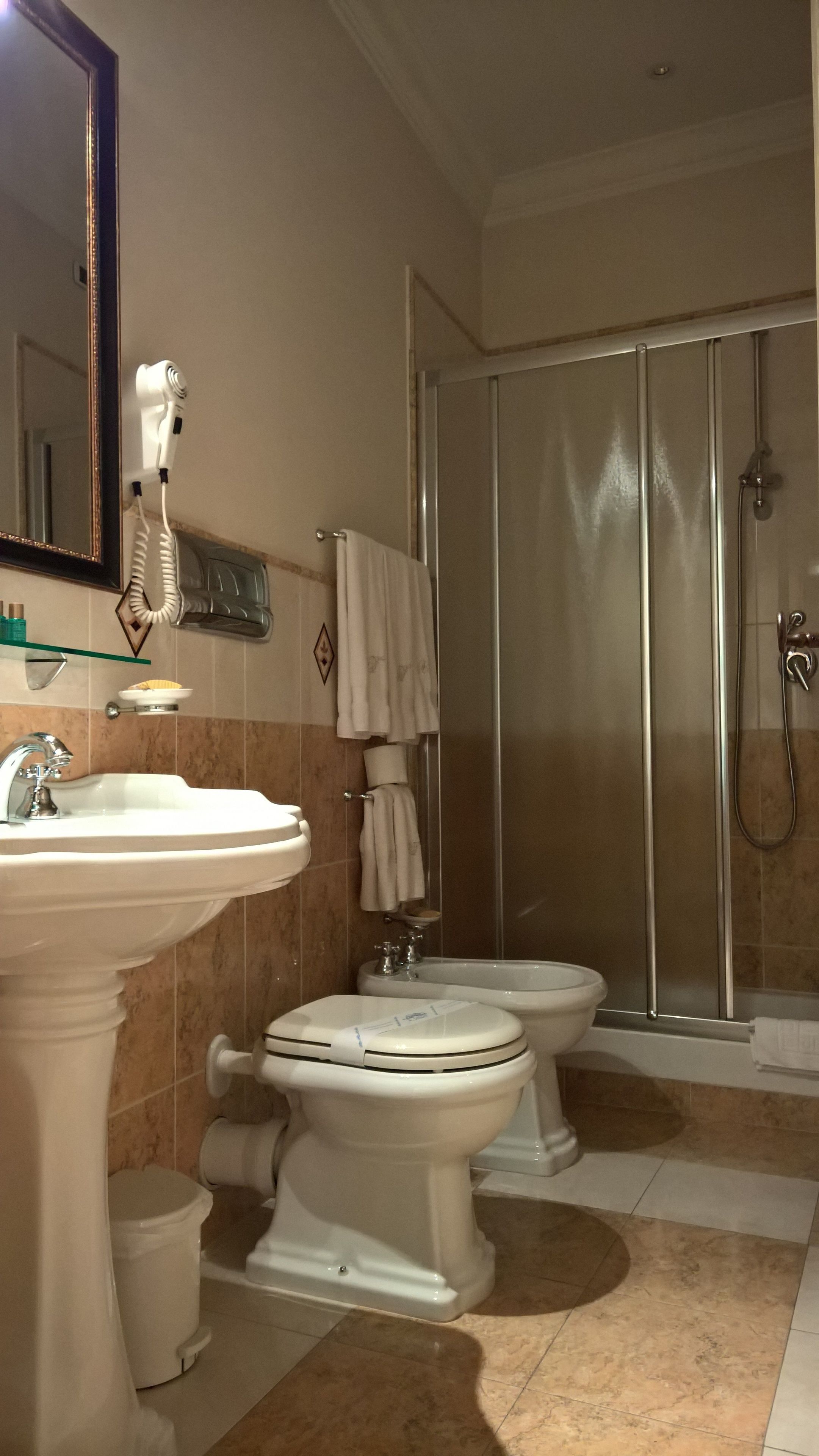 double or twin room | bathroom | shower, rainfall showerhead, free toiletries, hair dryer
