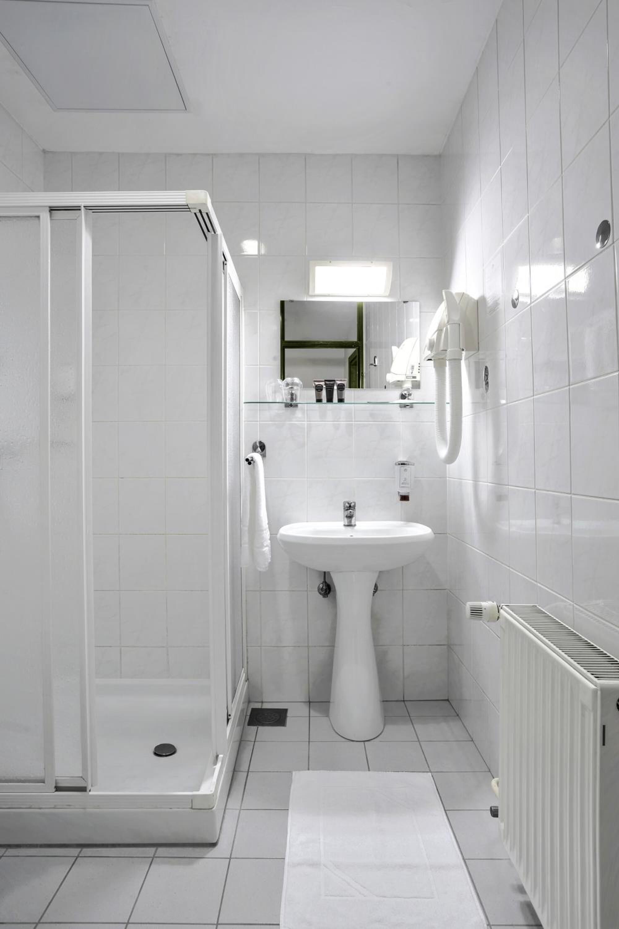 free toiletries, hair dryer, towels