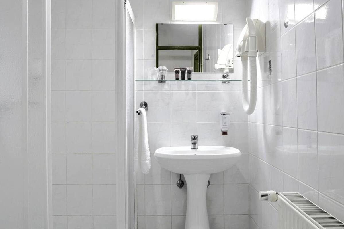 free toiletries, hair dryer, towels