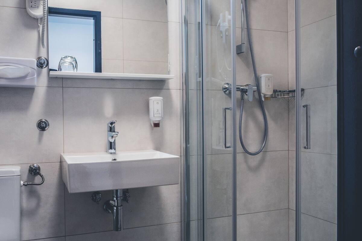 double room | bathroom | hair dryer, towels