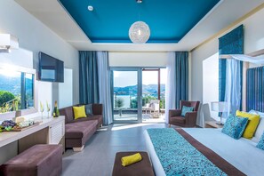 Luxury Room, Private Pool, Sea View | Blackout drapes, soundproofing, iron/ironing board, free WiFi - Blue Bay Resort Hotel (Malevizi)