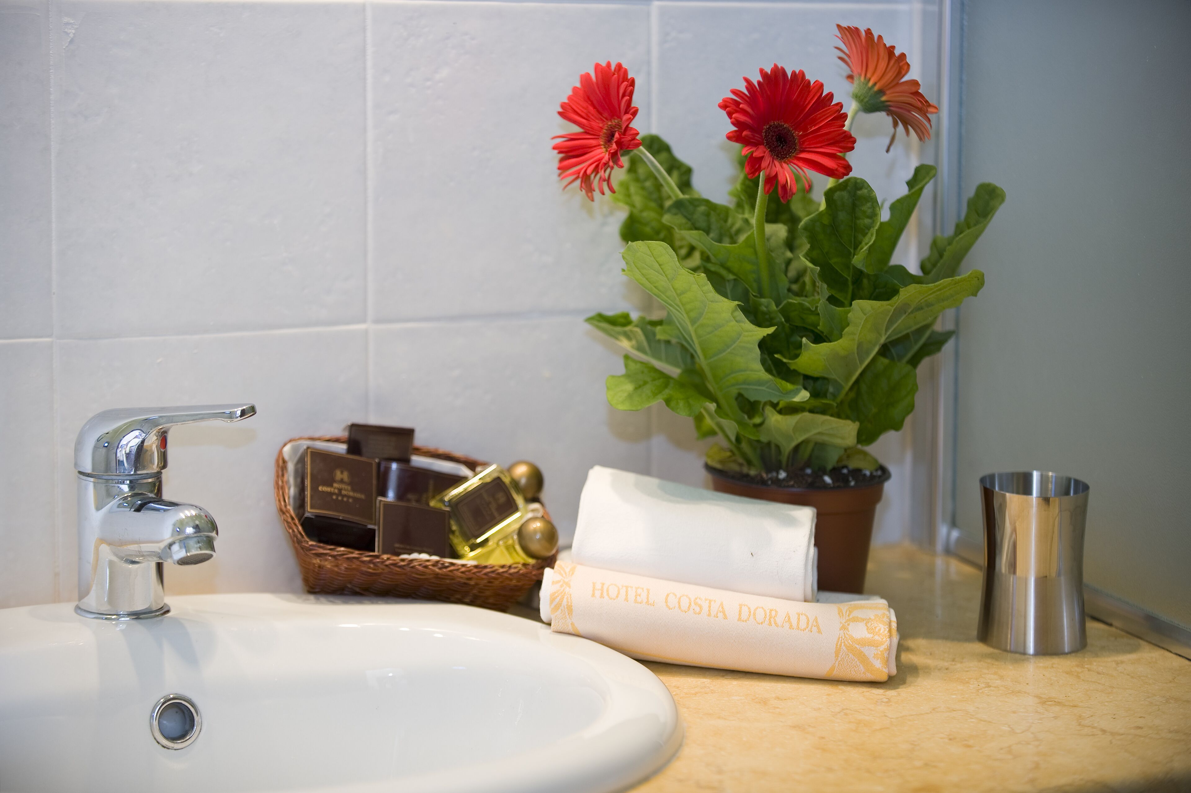 free toiletries, hair dryer, bidet, towels